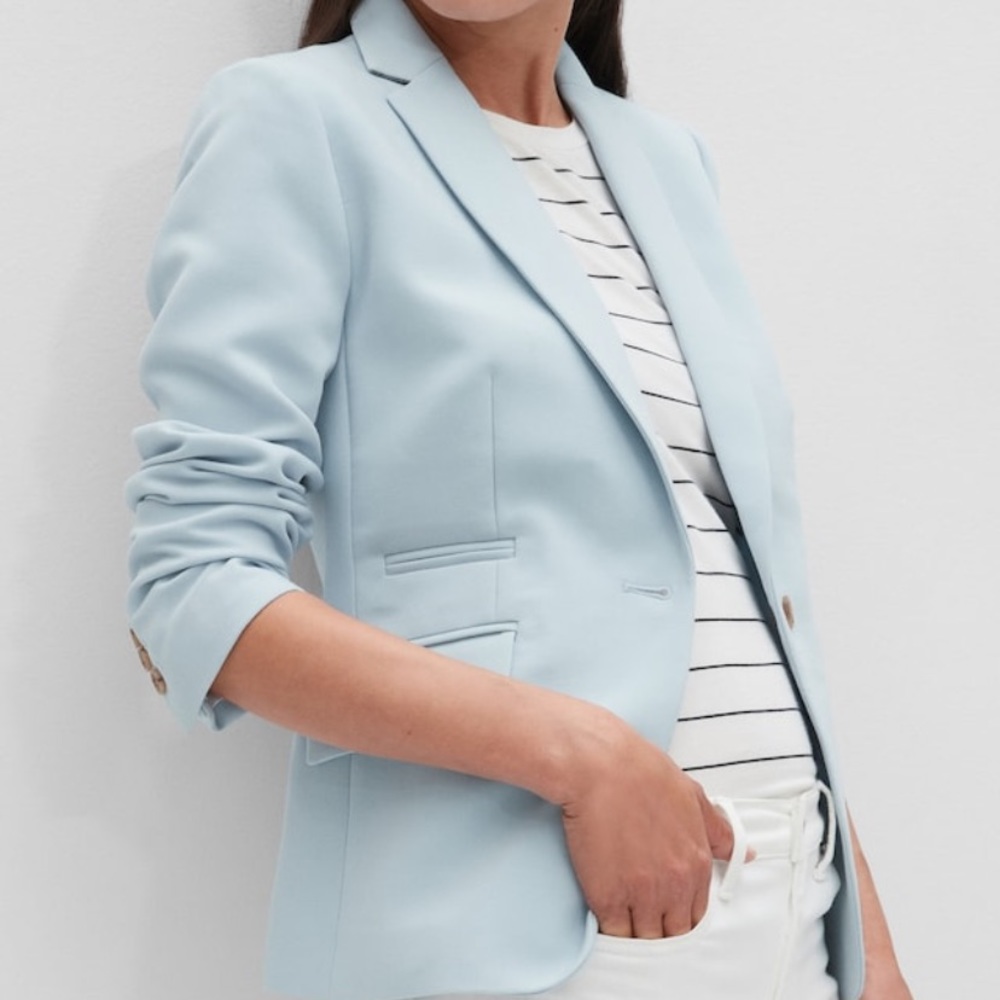 NWT Banana Republic Blue Spring Sateen Bla… - Picture 1 of 8